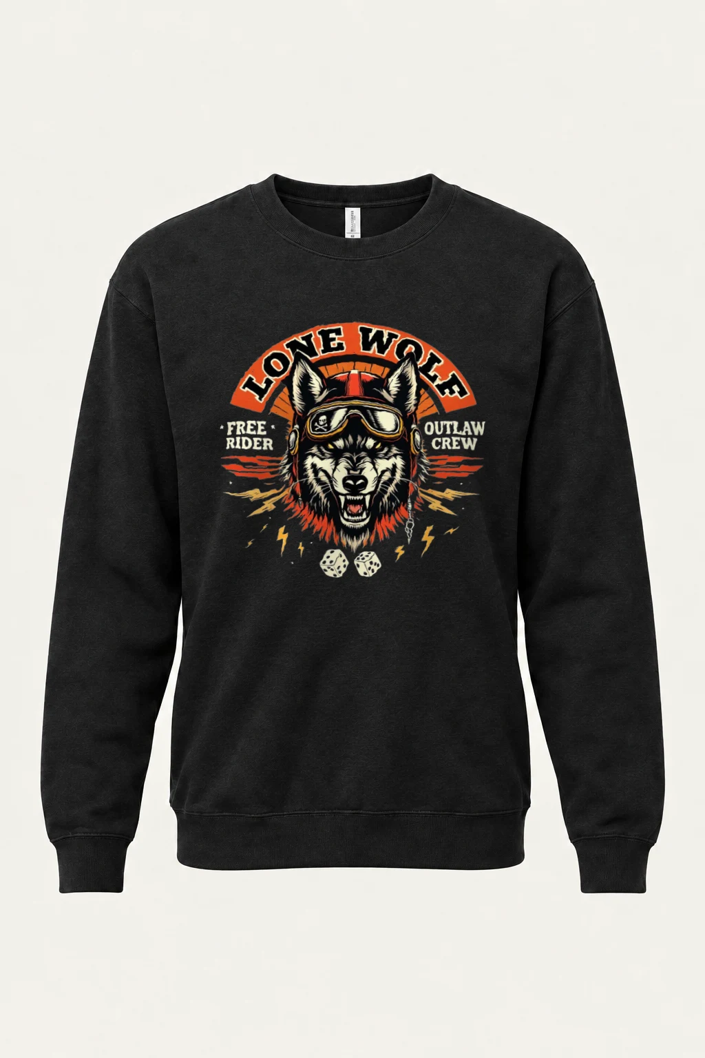 "Lone Wolf Rider" Heavy Blend Unisex Crewneck Sweatshirt | Gildan 18000