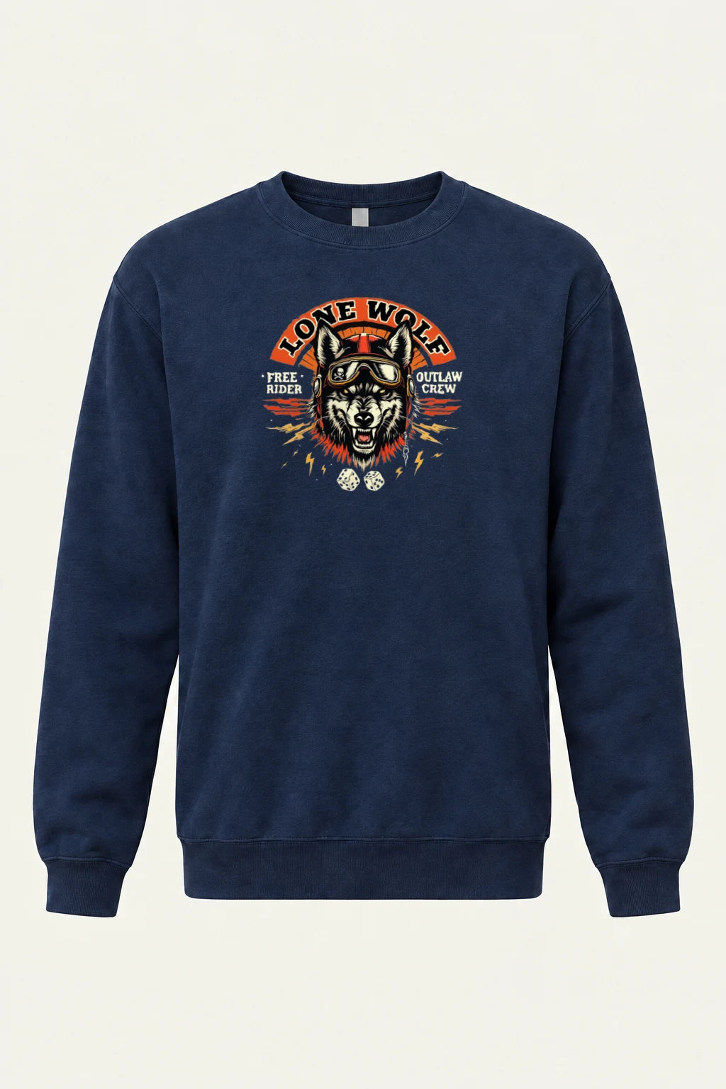 "Lone Wolf Rider" Heavy Blend Unisex Crewneck Sweatshirt | Gildan 18000