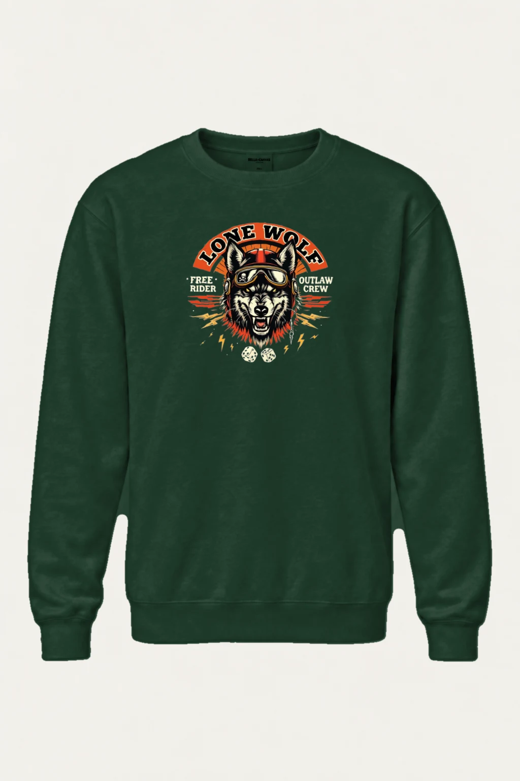 "Lone Wolf Rider" Heavy Blend Unisex Crewneck Sweatshirt | Gildan 18000