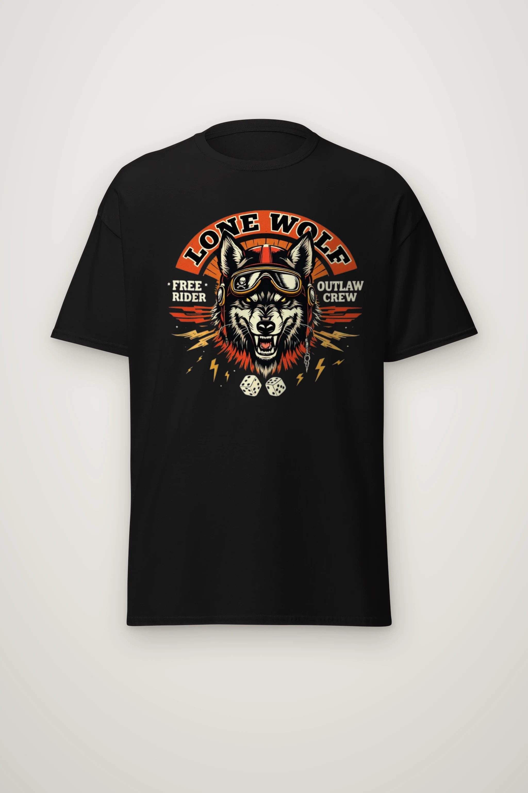 "Lone Wolf Rider" Heavyweight Unisex Crewneck T-shirt