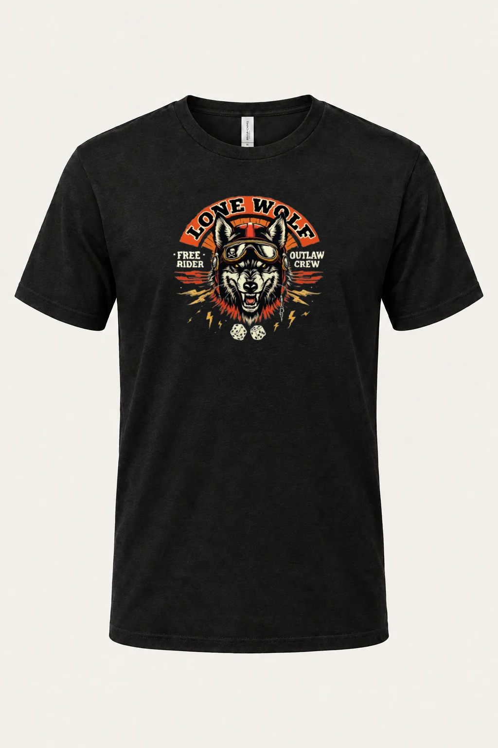 "Lone Wolf Rider" Heavyweight Unisex Crewneck T-shirt | Gildan 5000