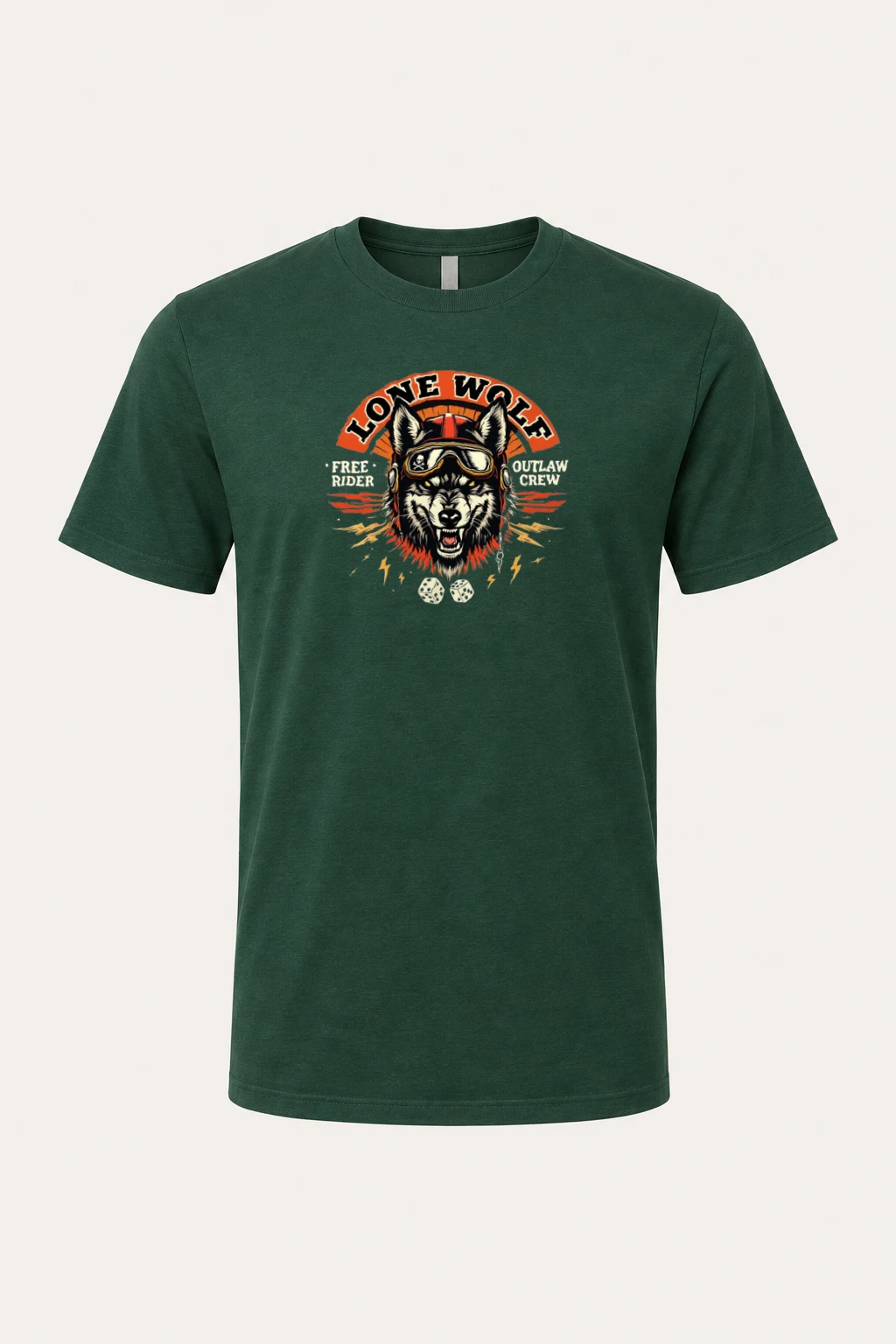 "Lone Wolf Rider" Heavyweight Unisex Crewneck T-shirt | Gildan 5000