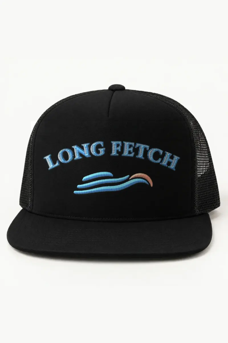 "Long Fetch" Retro Trucker Cap · Embroidered