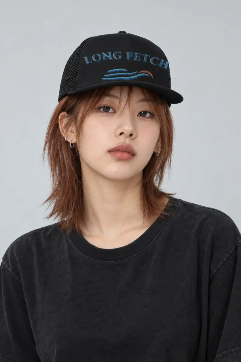 "Long Fetch" Retro Trucker Cap · Embroidered