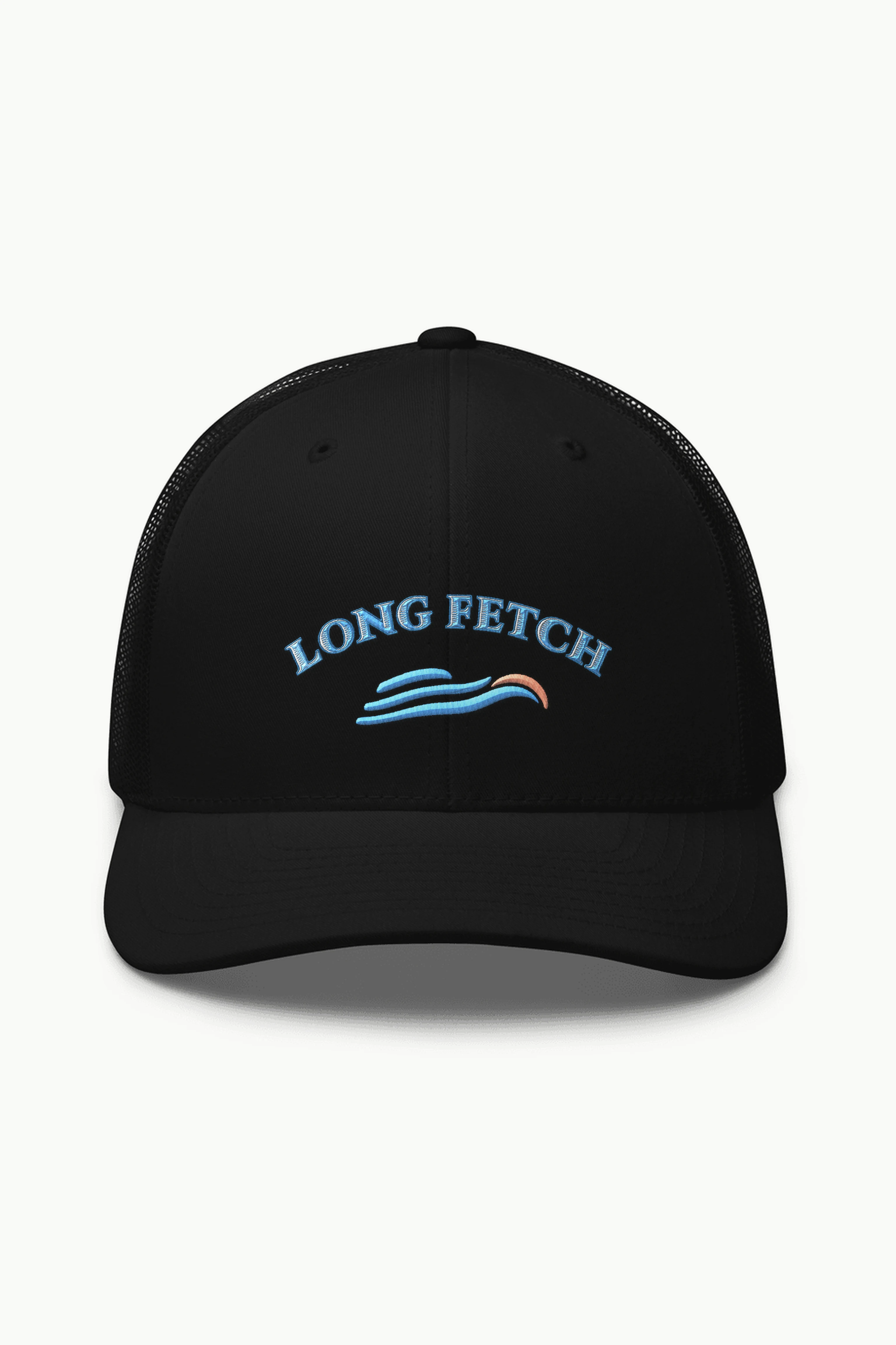 "Long Fetch" Retro Trucker Cap · Embroidered