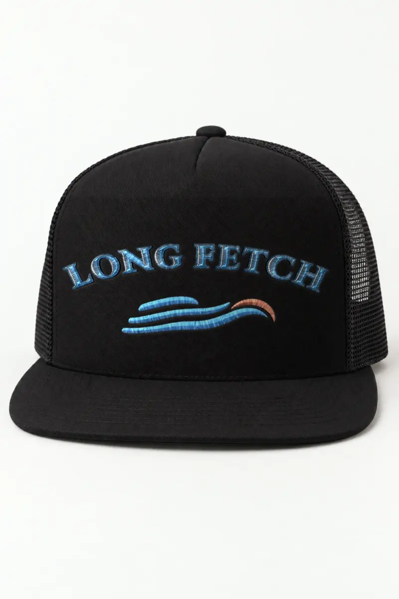 "Long Fetch" Retro Trucker Cap · Embroidered