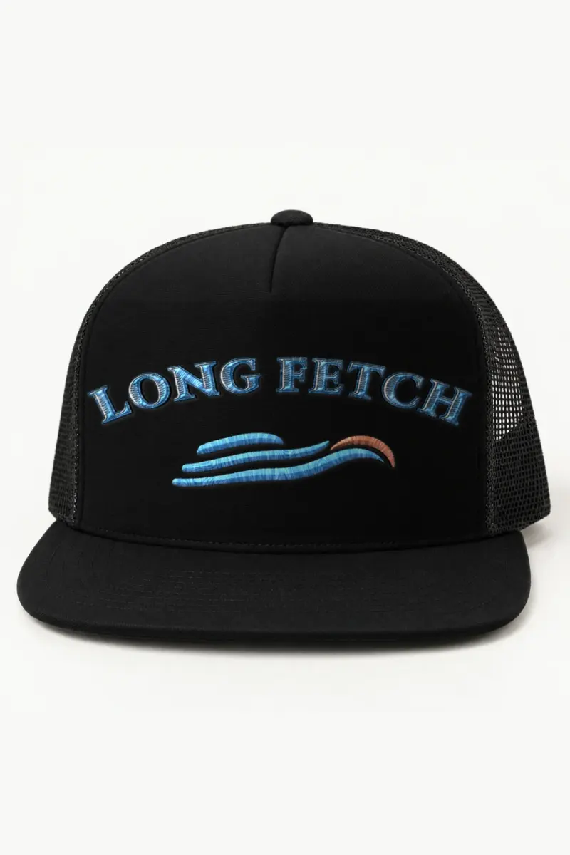 "Long Fetch" Retro Trucker Cap · Embroidered