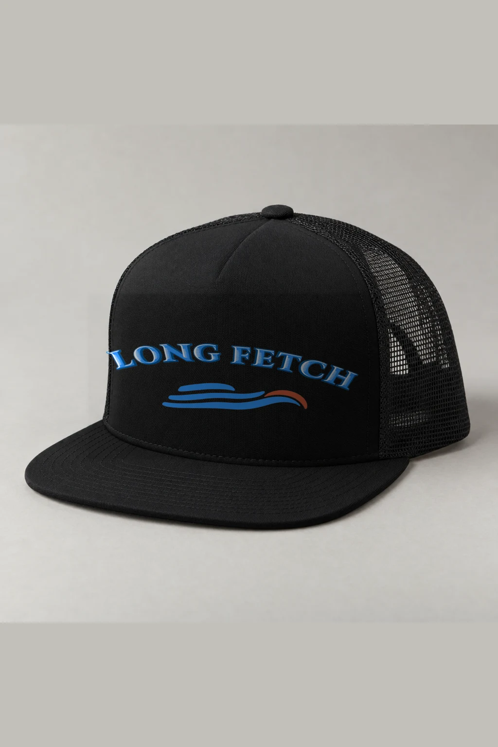 "Long Fetch" Retro Trucker Cap · Embroidered