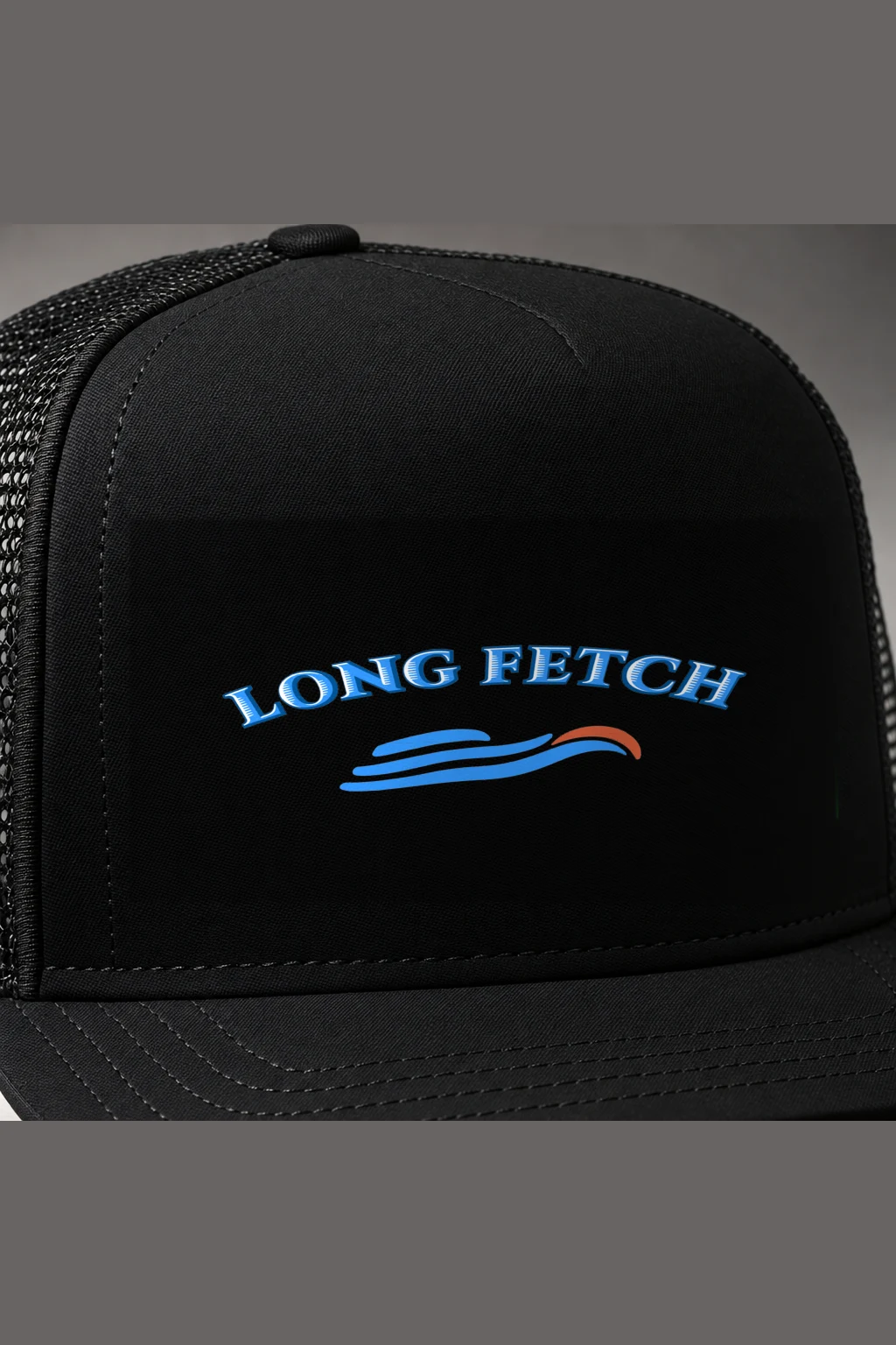 "Long Fetch" Retro Trucker Cap · Embroidered
