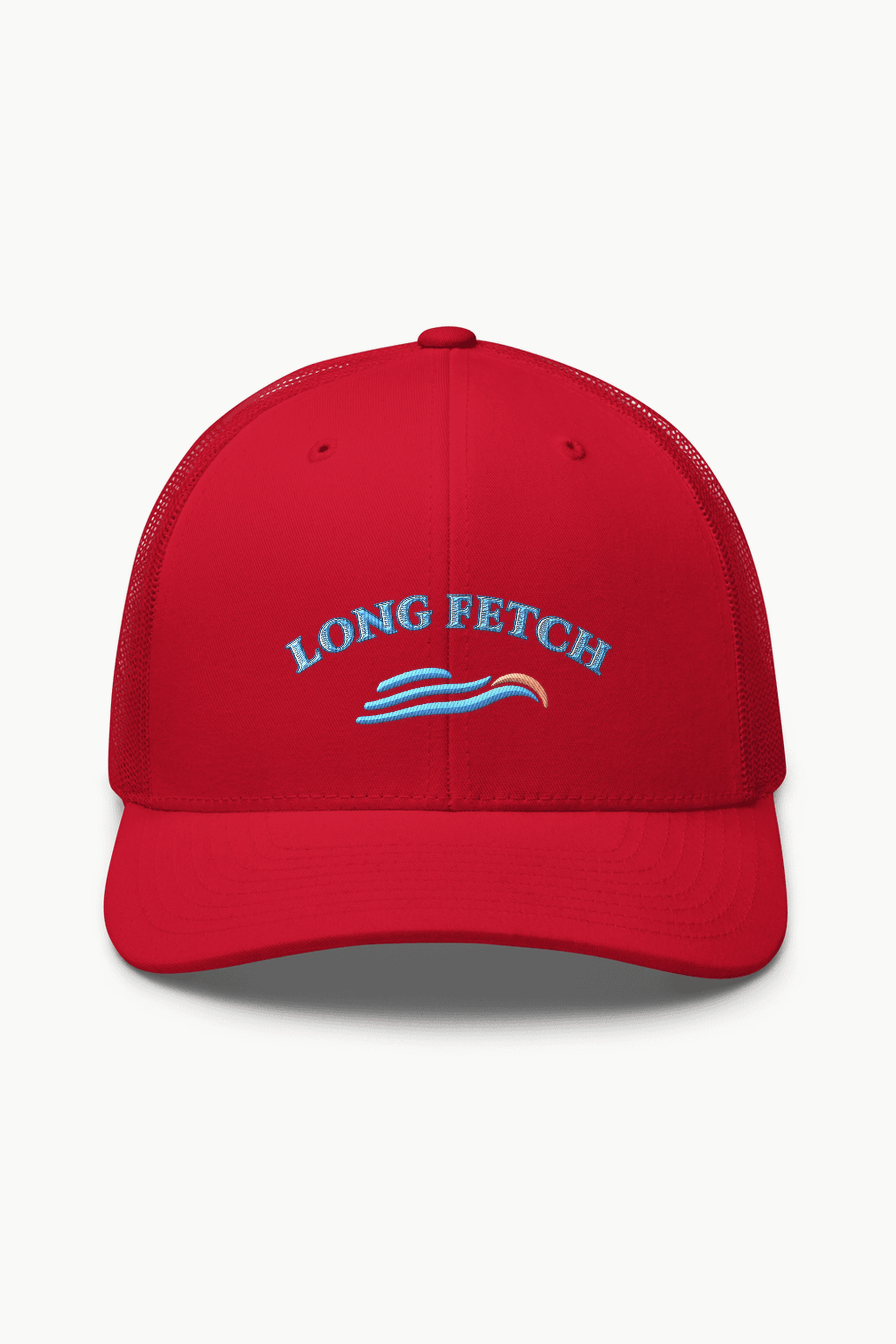 "Long Fetch" Retro Trucker Cap · Embroidered