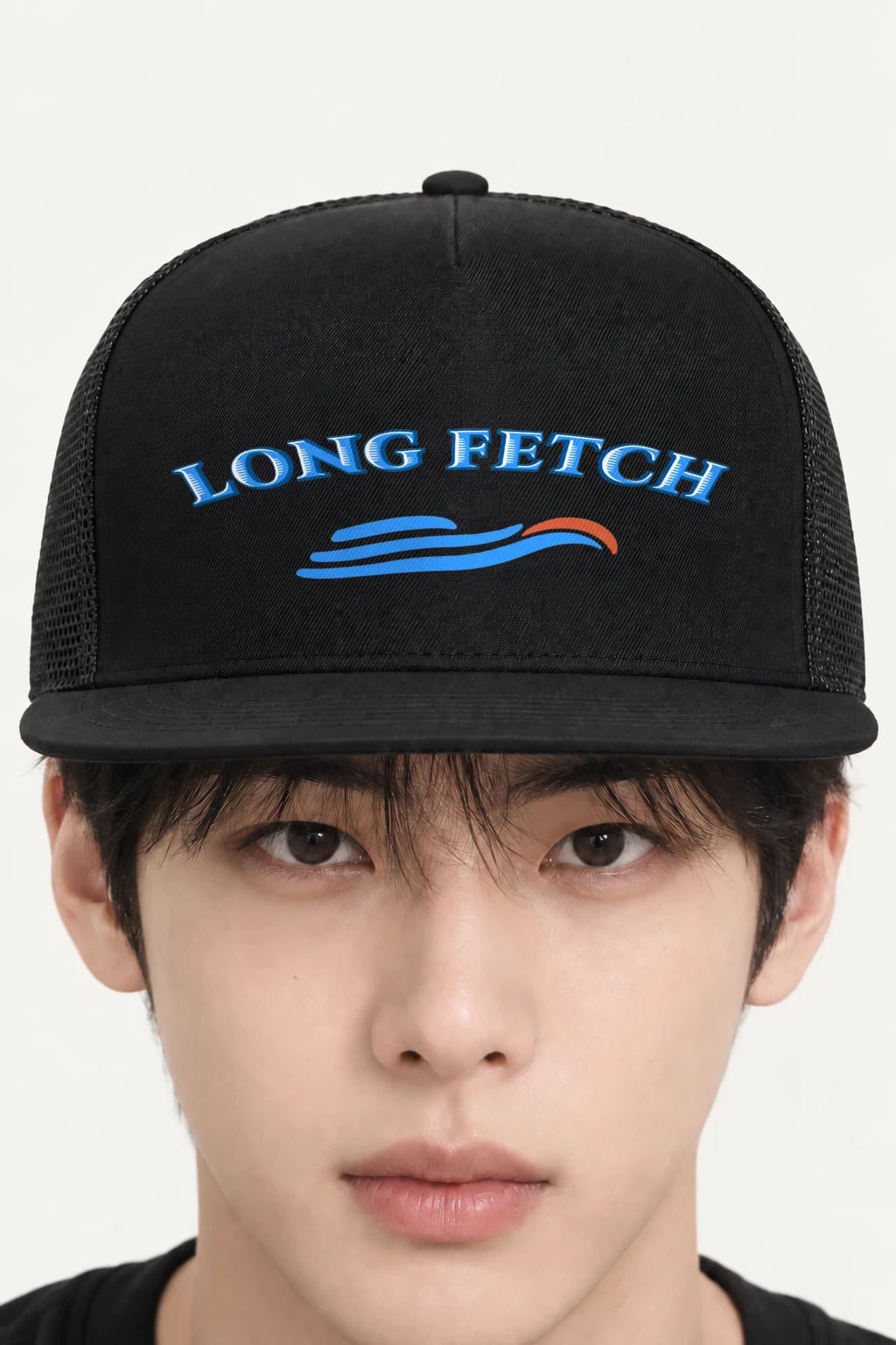 "Long Fetch" Retro Trucker Cap · Embroidered