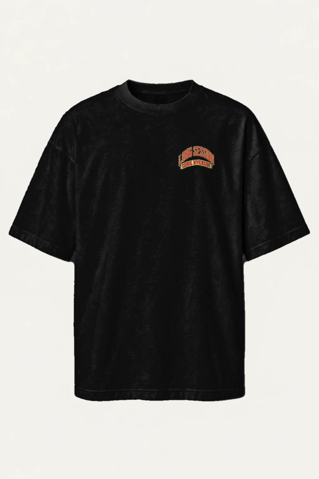 "Long Session Seoul Riverside" Men's Oversized Heavyweight Crewneck T-Shirt