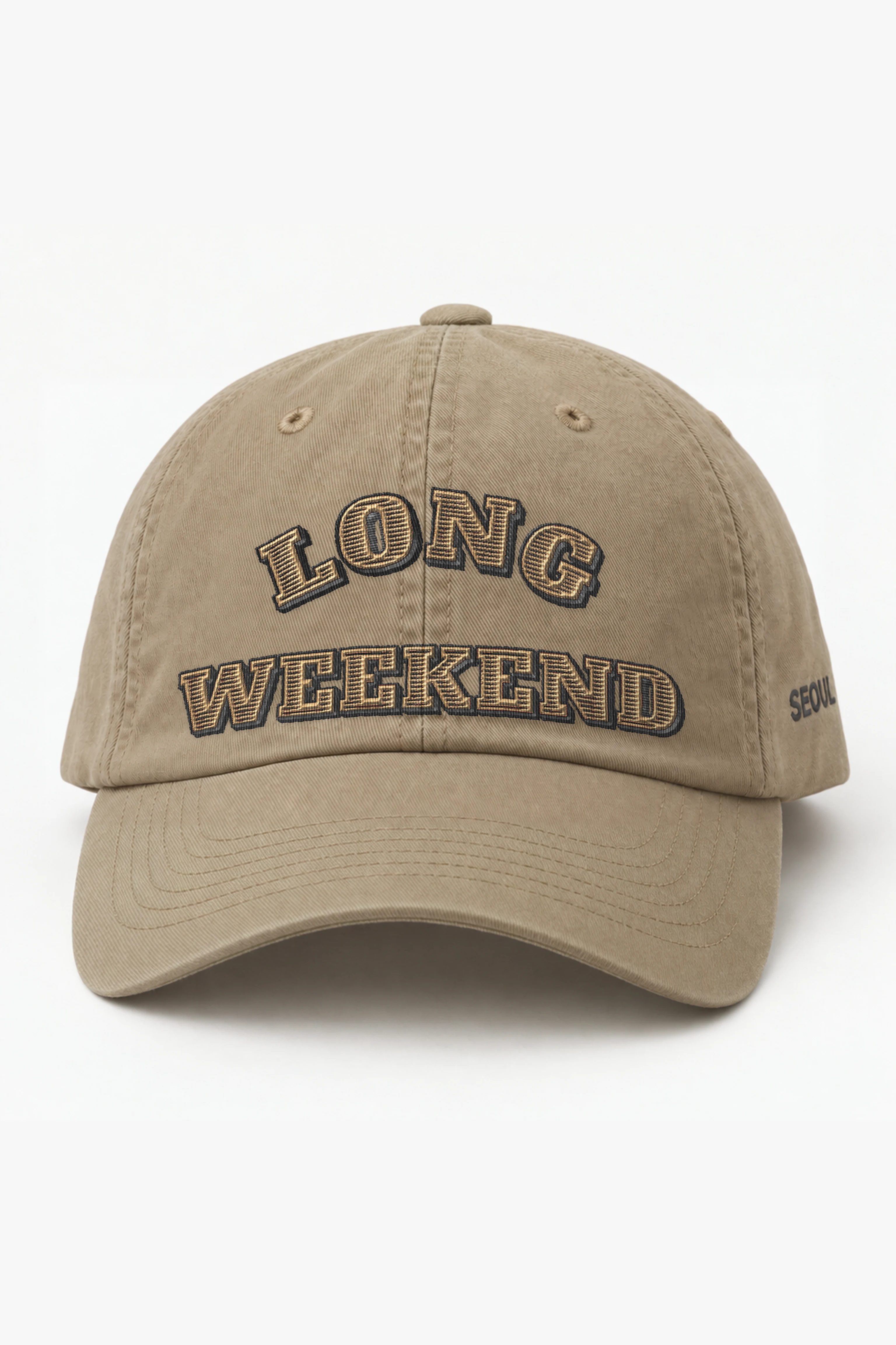"Long Weekend" Classic Dad Hat · Embroidered — khaki/cap-front