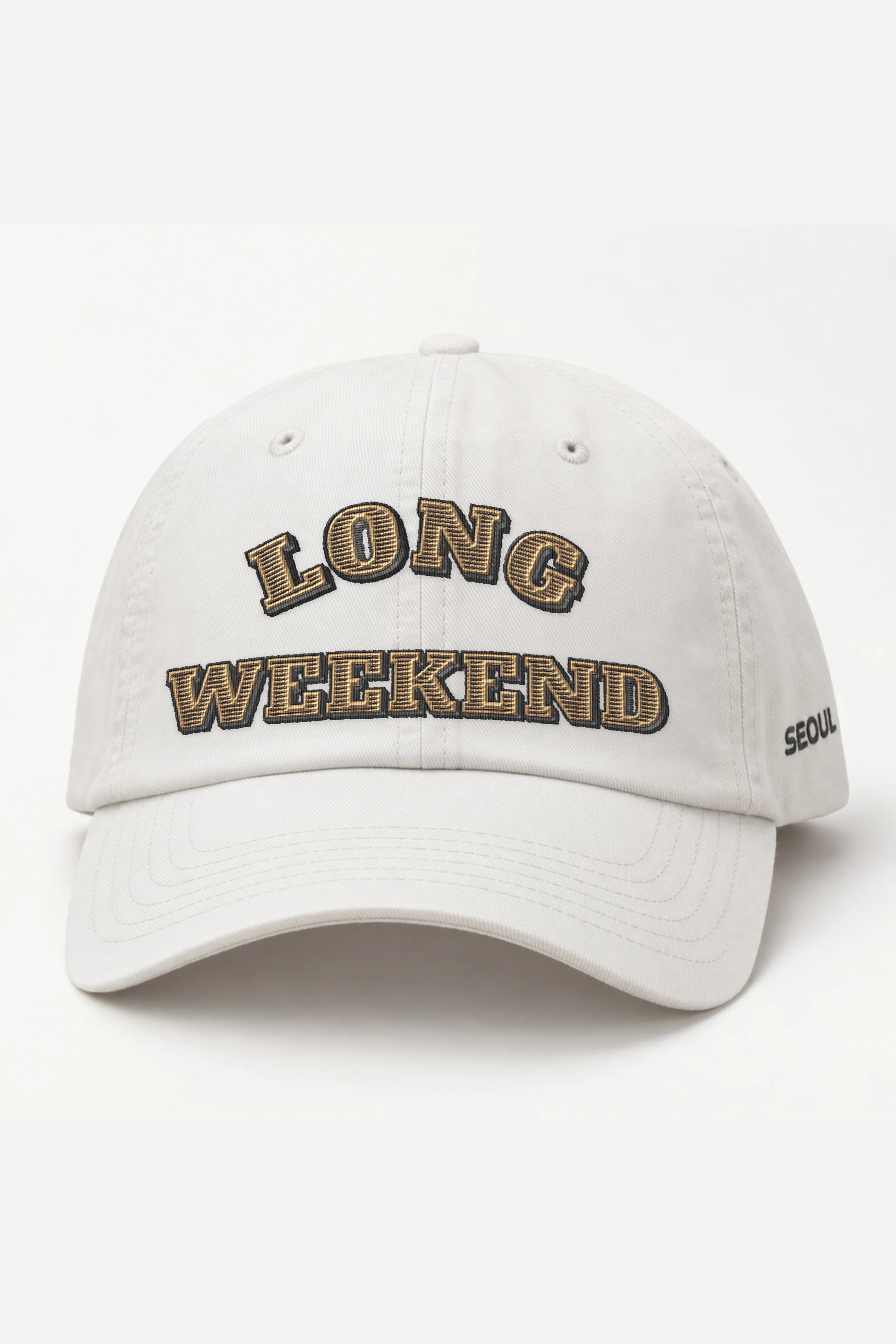 "Long Weekend" Classic Dad Hat · Embroidered — white/cap-front