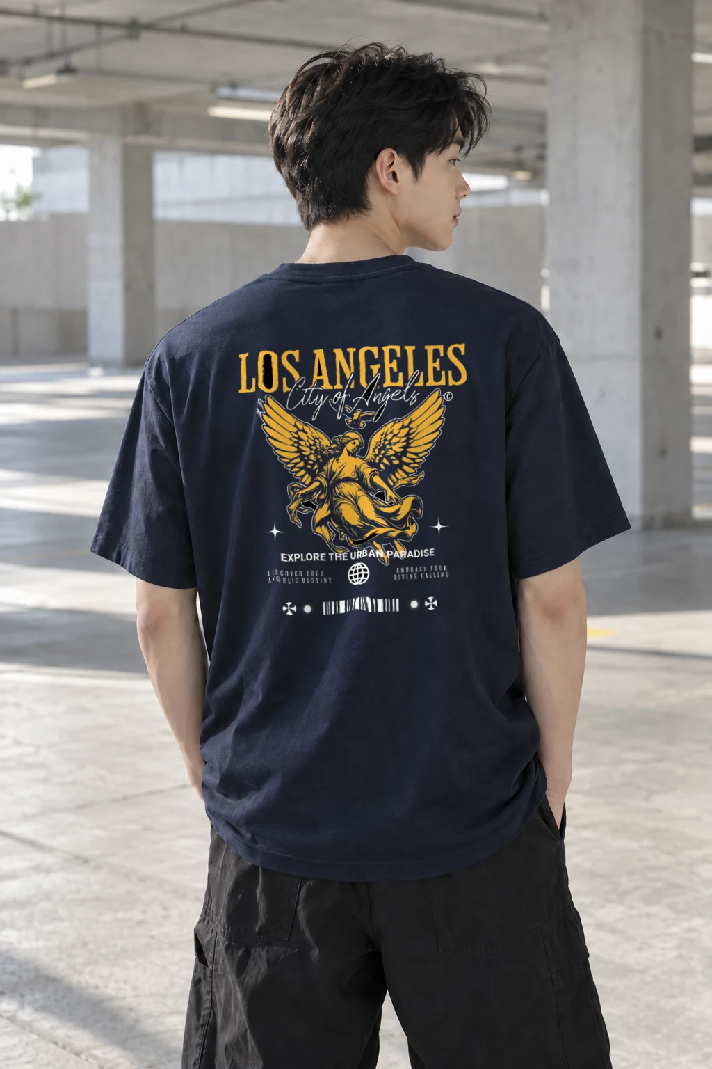 "Los Angeles Phoenix" Heavyweight Unisex Crewneck T-shirt | Gildan 5000