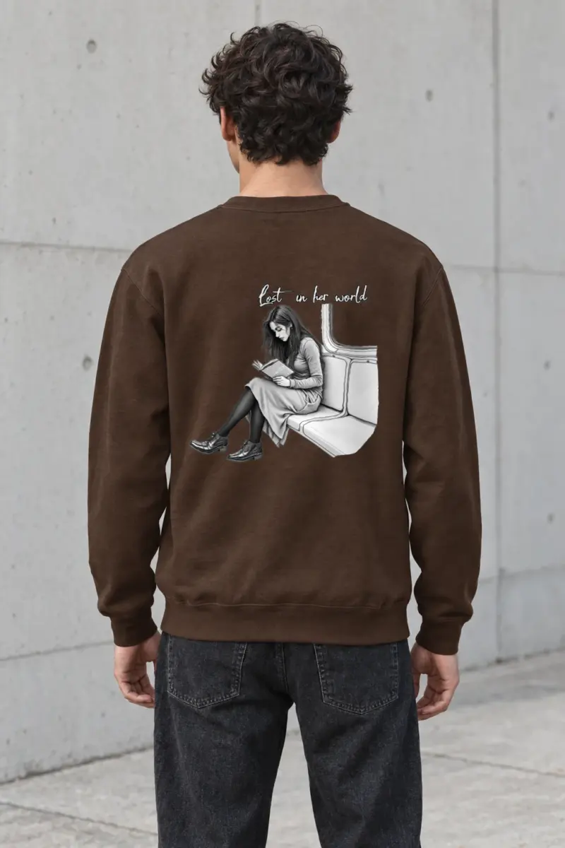 "Lost In Her World" Heavy Blend Unisex Crewneck Sweatshirt | Gildan 18000