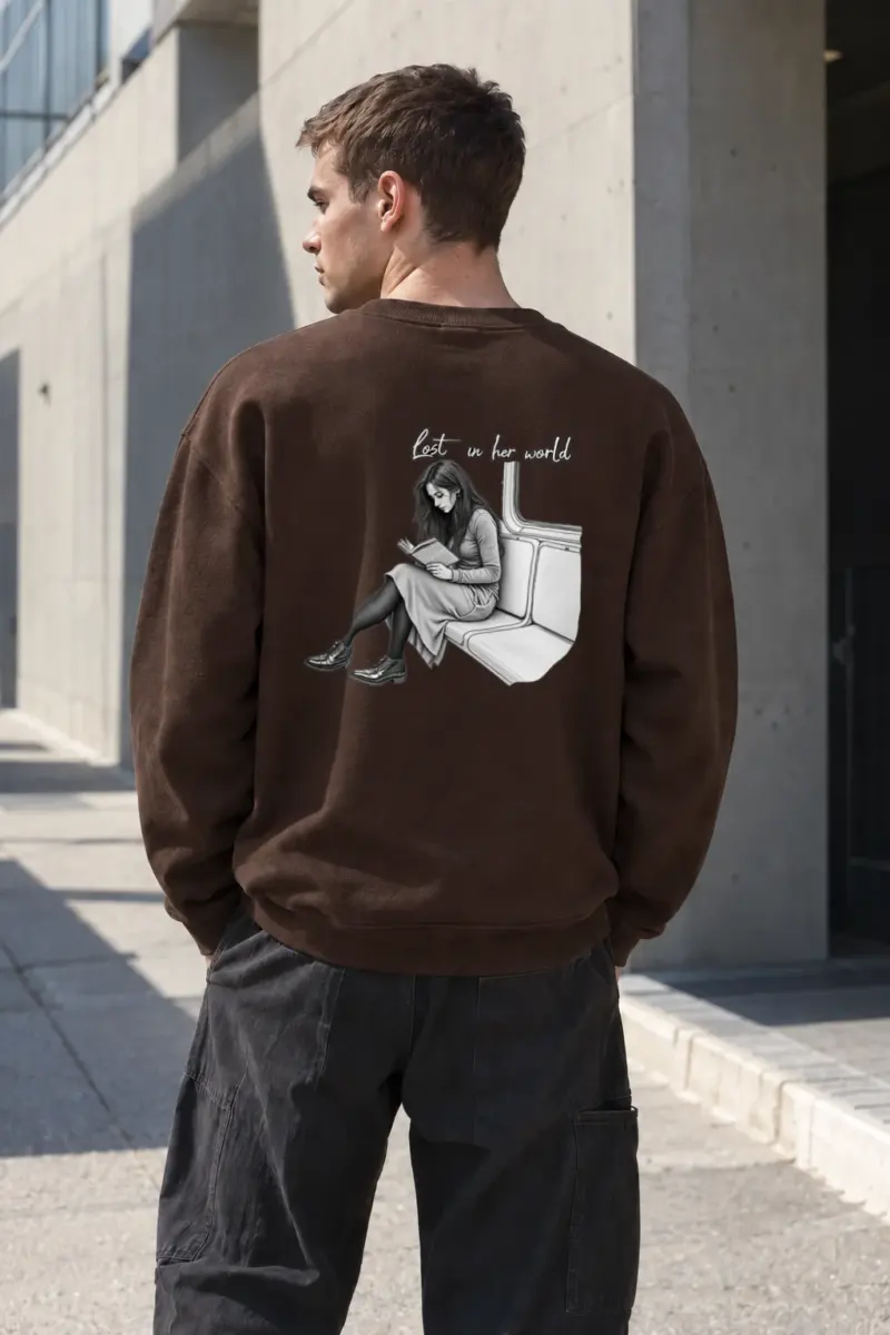 "Lost In Her World" Heavy Blend Unisex Crewneck Sweatshirt | Gildan 18000