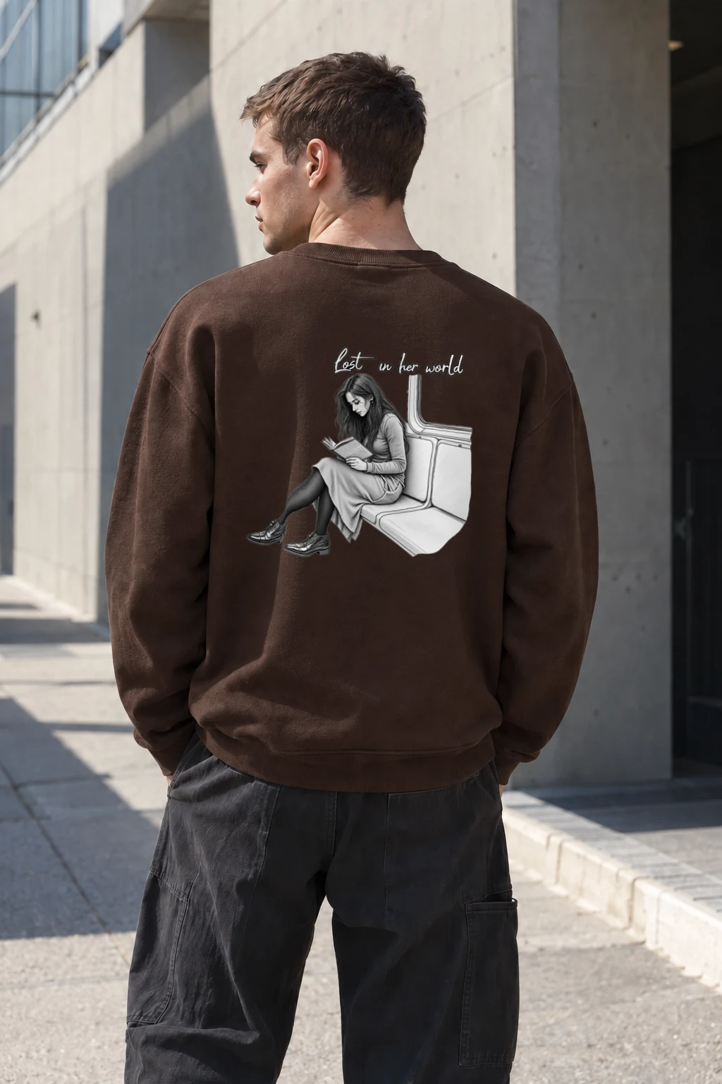 "Lost In Her World" Heavy Blend Unisex Crewneck Sweatshirt | Gildan 18000