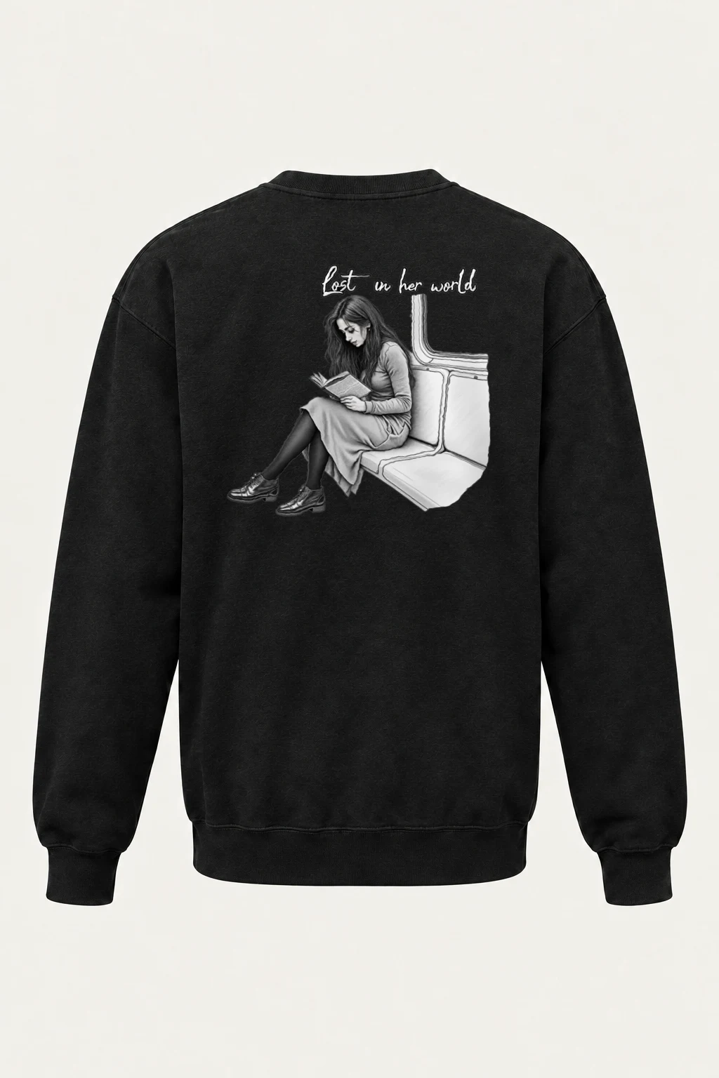 "Lost In Her World" Heavy Blend Unisex Crewneck Sweatshirt | Gildan 18000