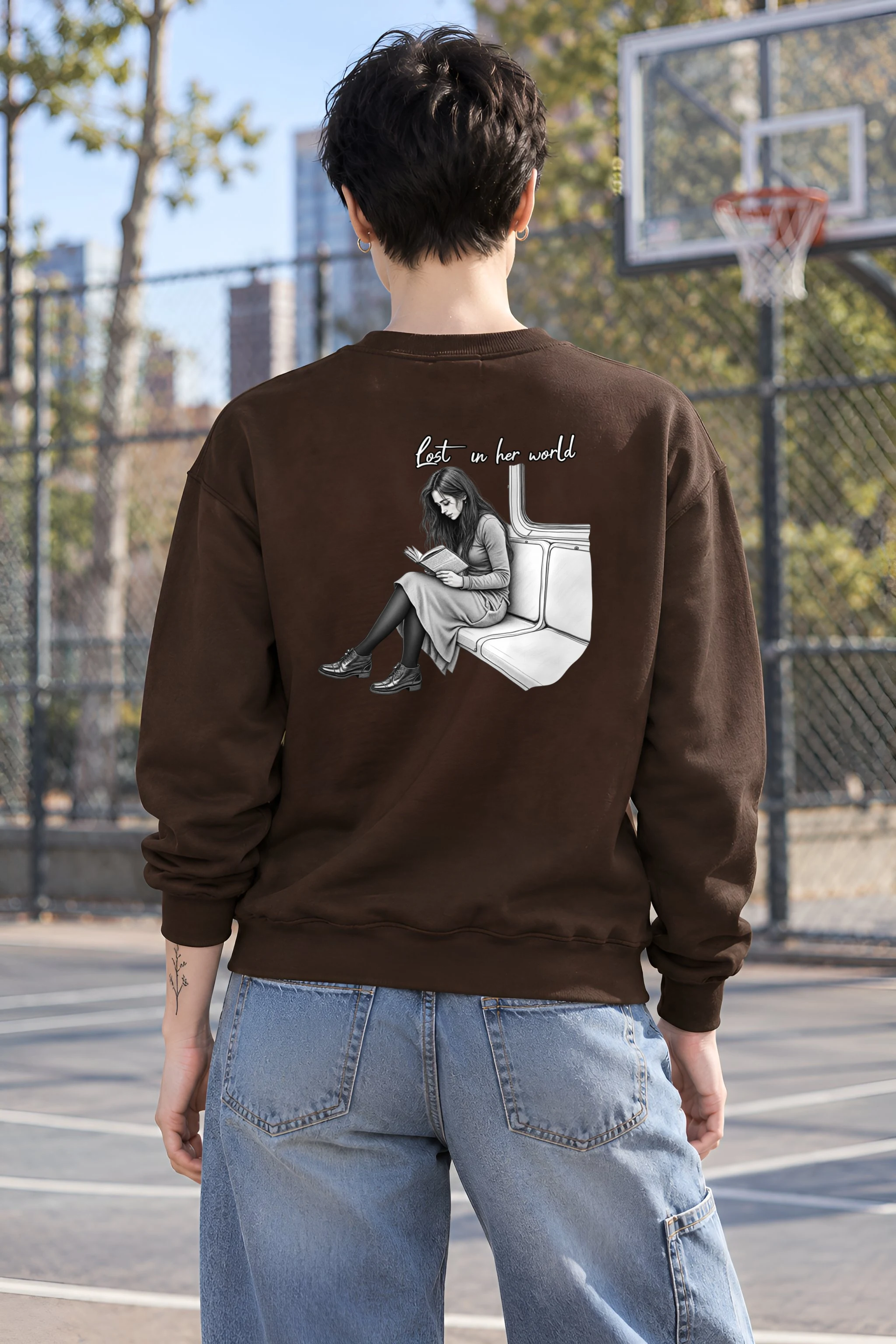 "Lost In Her World" 1 Crewneck Sweatshirt