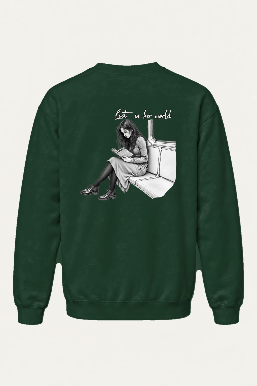 "Lost In Her World" Heavy Blend Unisex Crewneck Sweatshirt | Gildan 18000