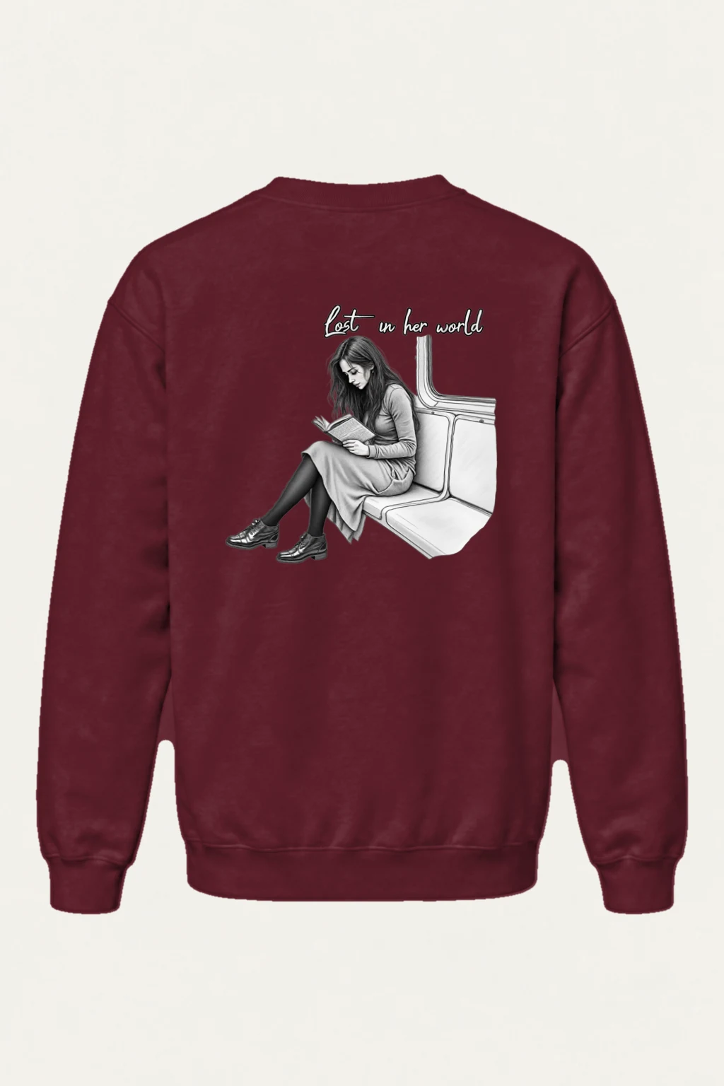 "Lost In Her World" Heavy Blend Unisex Crewneck Sweatshirt | Gildan 18000