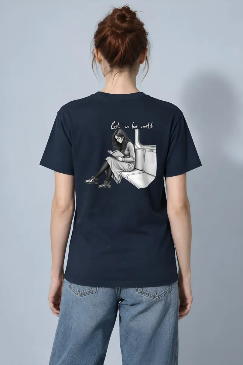 "Lost In Her World" Heavyweight Unisex Crewneck T-shirt