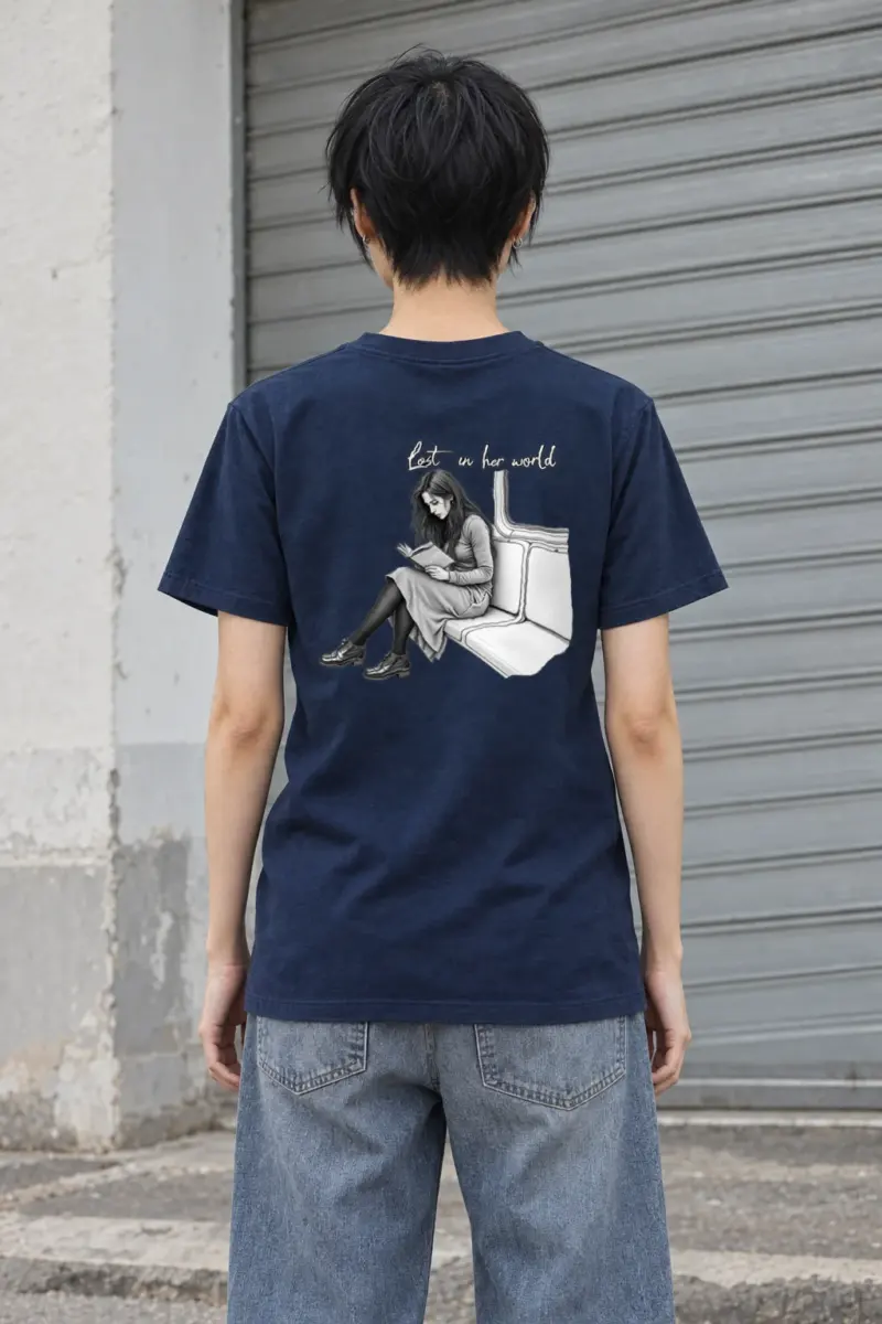 "Lost In Her World" Heavyweight Unisex Crewneck T-shirt