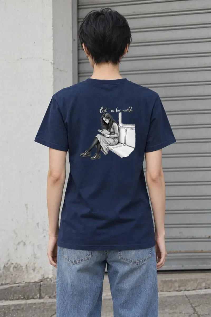 "Lost In Her World" Heavyweight Unisex Crewneck T-shirt