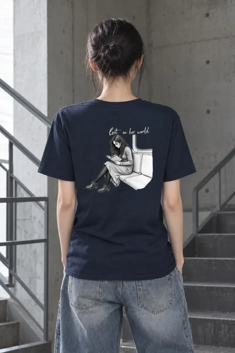 "Lost In Her World" Heavyweight Unisex Crewneck T-shirt