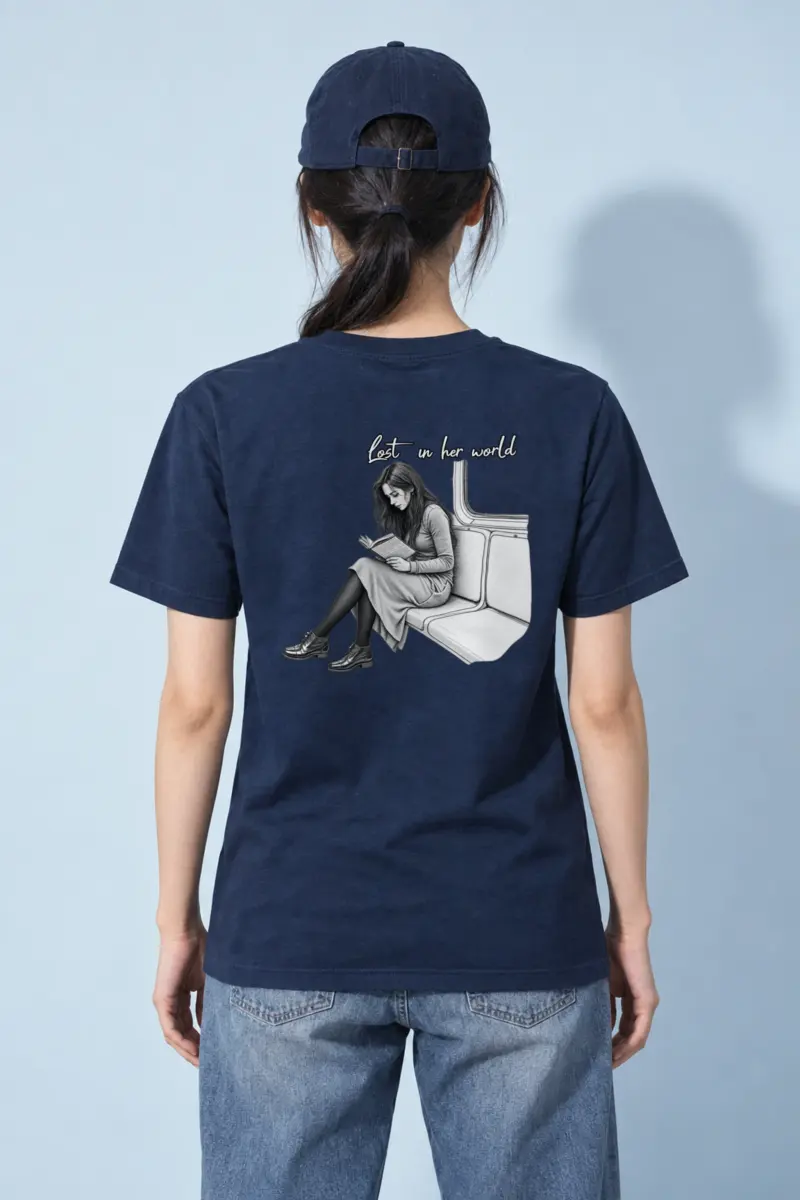 "Lost In Her World" Heavyweight Unisex Crewneck T-shirt