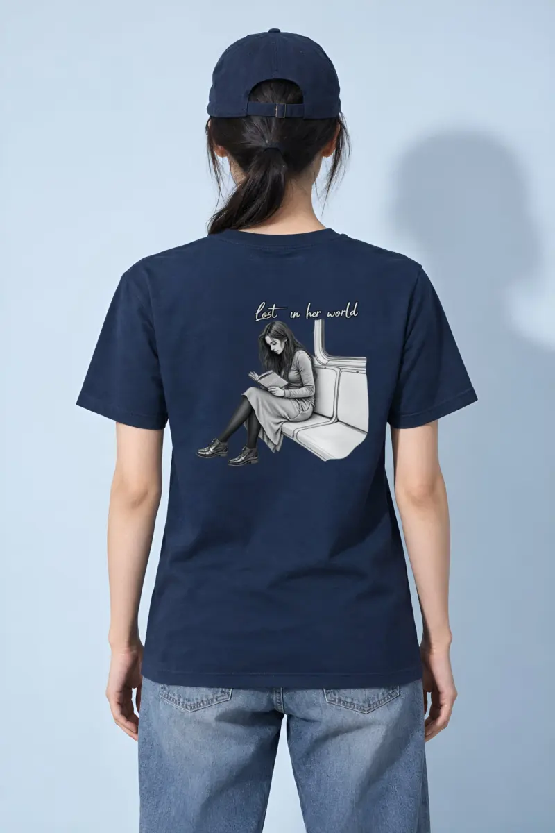 "Lost In Her World" Heavyweight Unisex Crewneck T-shirt