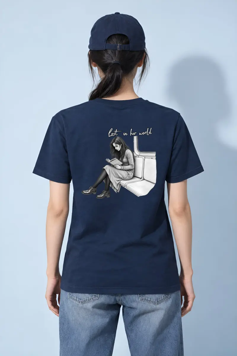 "Lost In Her World" Heavyweight Unisex Crewneck T-shirt