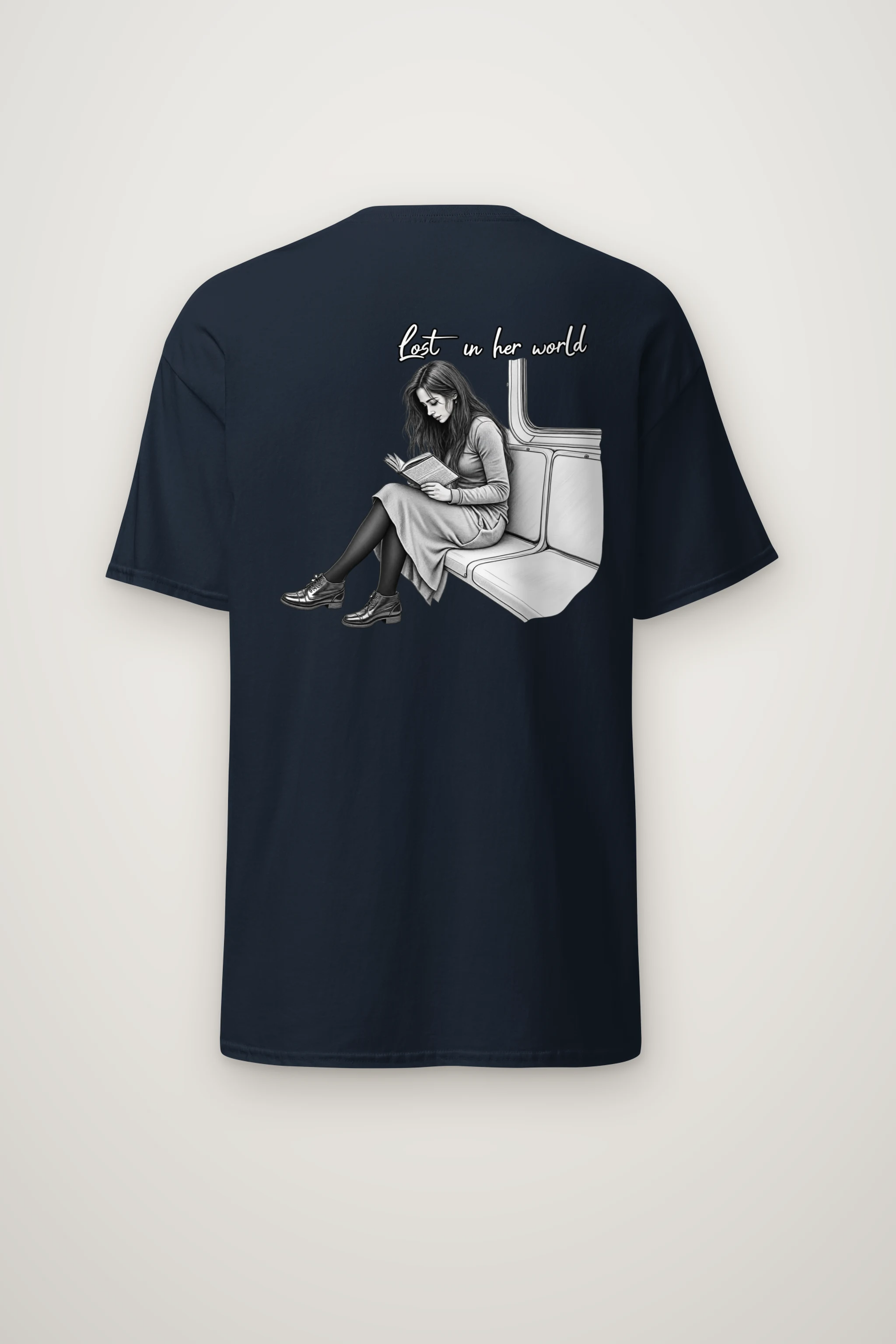 "Lost In Her World" Heavyweight Unisex Crewneck T-shirt