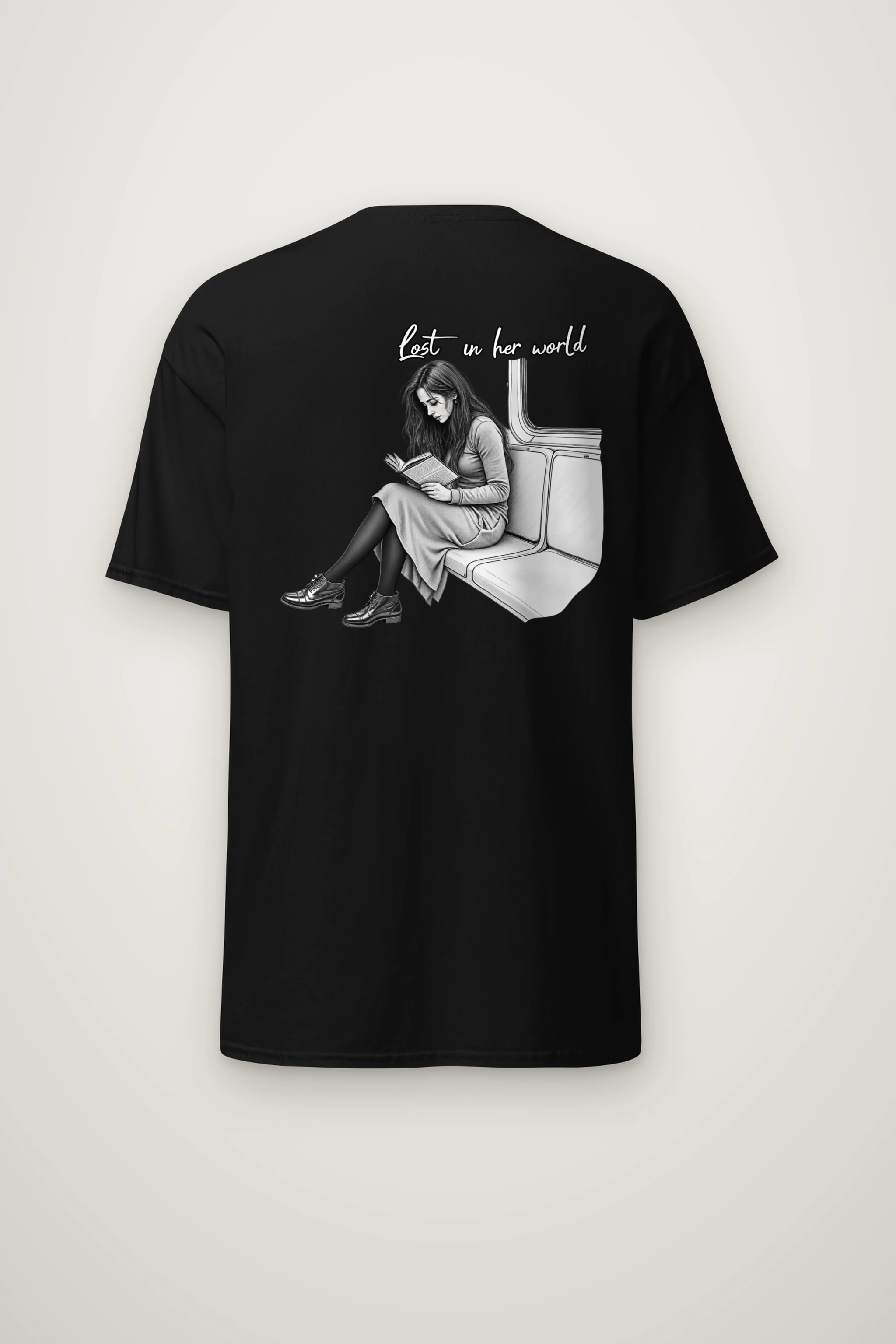 "Lost In Her World" Heavyweight Unisex Crewneck T-shirt