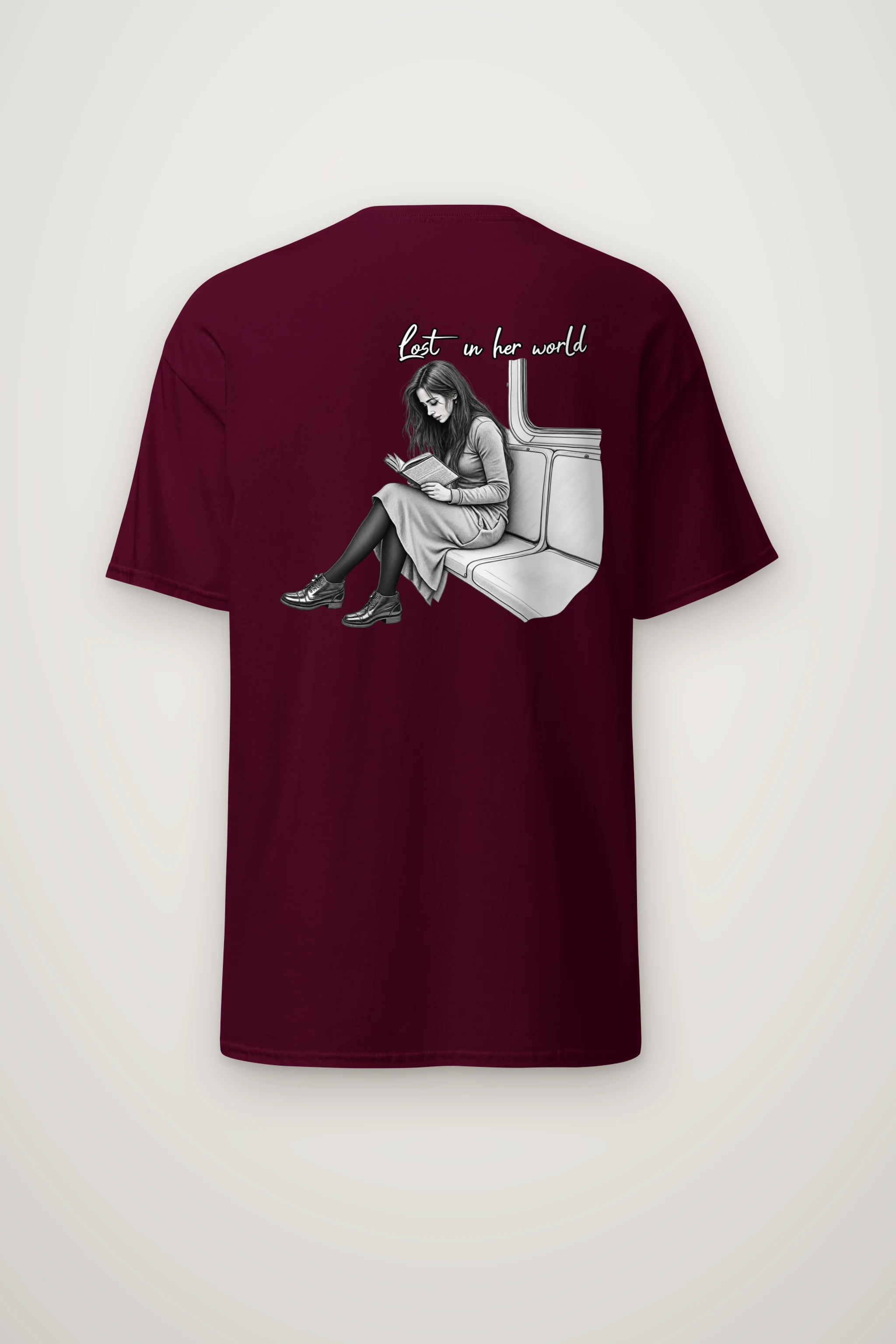 "Lost In Her World" Heavyweight Unisex Crewneck T-shirt
