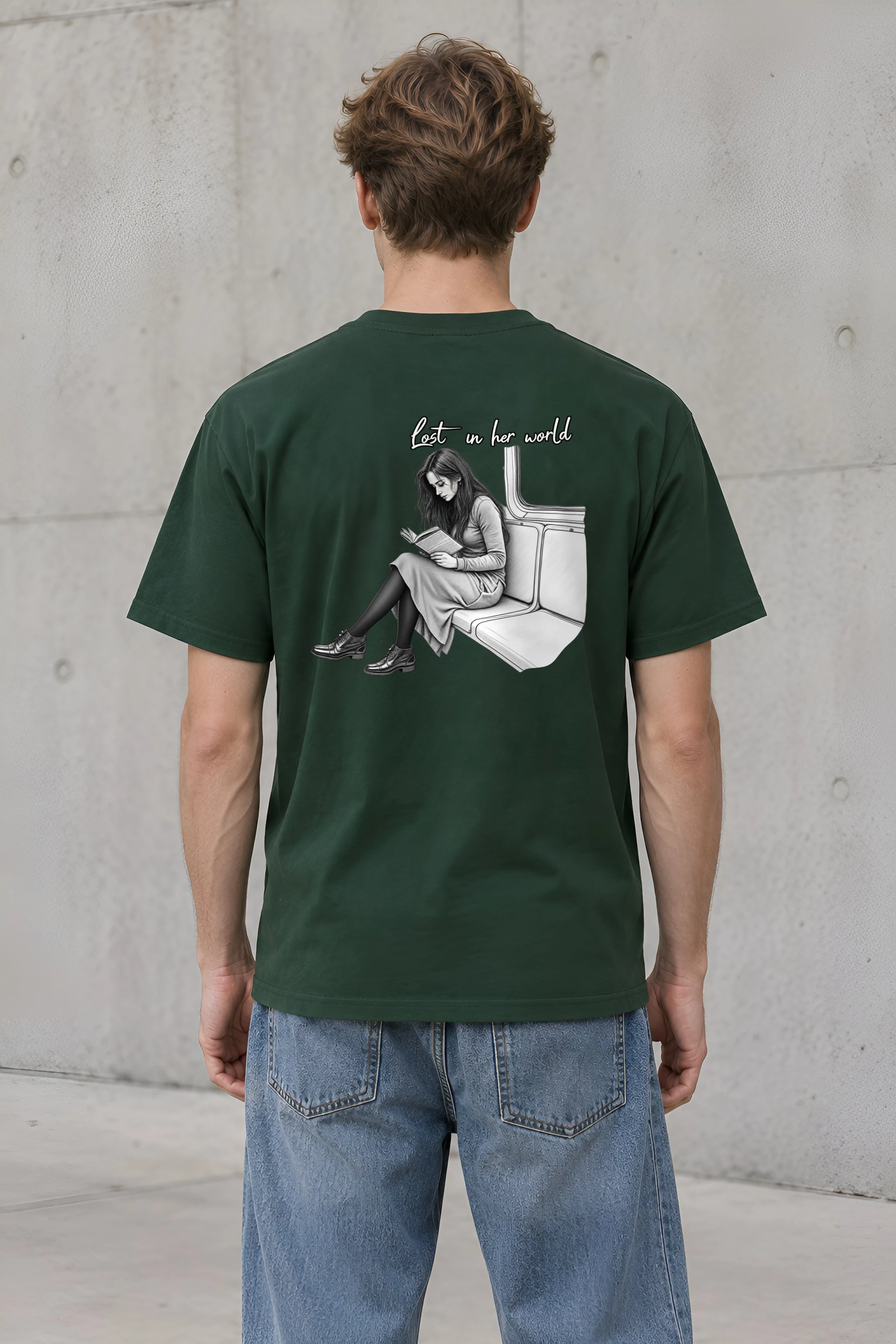 "Lost In Her World" Heavyweight Unisex Crewneck T-shirt