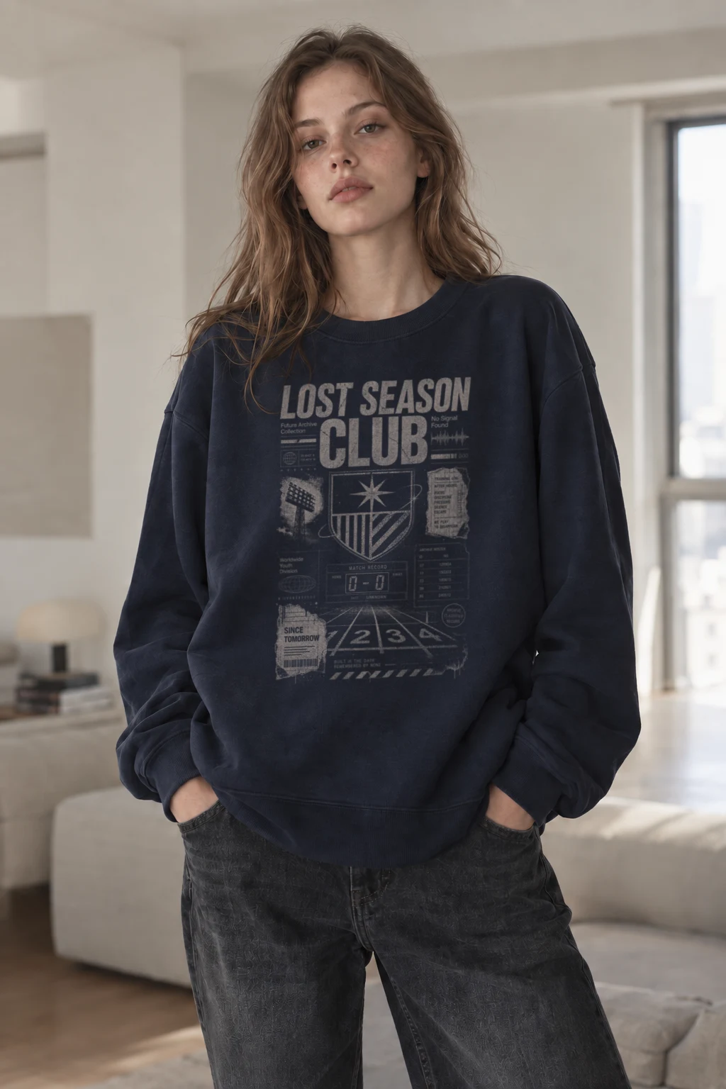 "Lost Season Club" Unisex Sponge Fleece Crewneck Sweatshirt | Bella + Canvas 3901