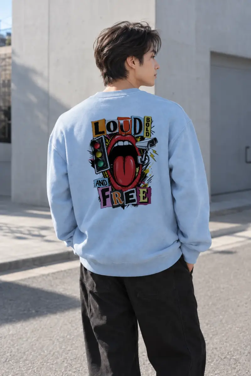 "Loud Bold And Free" Heavy Blend Unisex Crewneck Sweatshirt | Gildan 18000