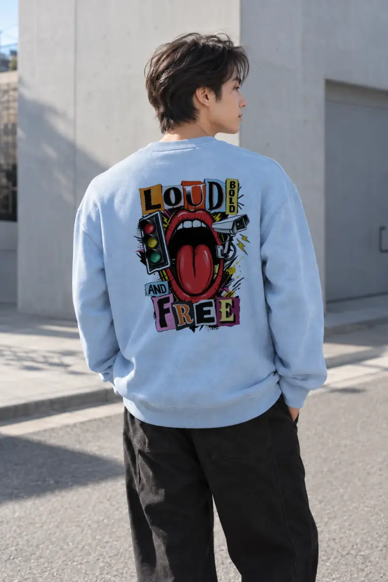"Loud Bold And Free" Heavy Blend Unisex Crewneck Sweatshirt | Gildan 18000