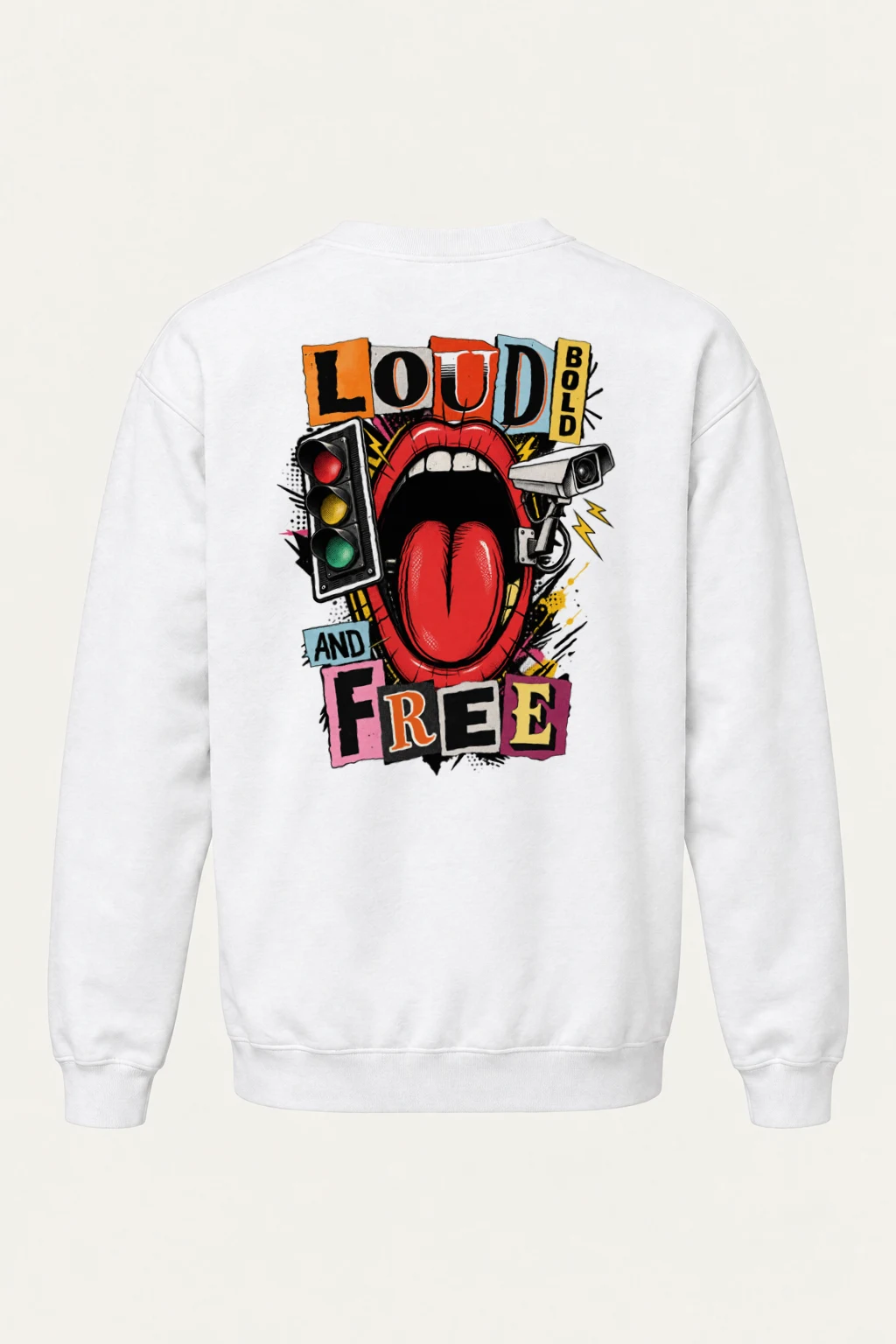 "Loud Bold And Free" Heavy Blend Unisex Crewneck Sweatshirt | Gildan 18000