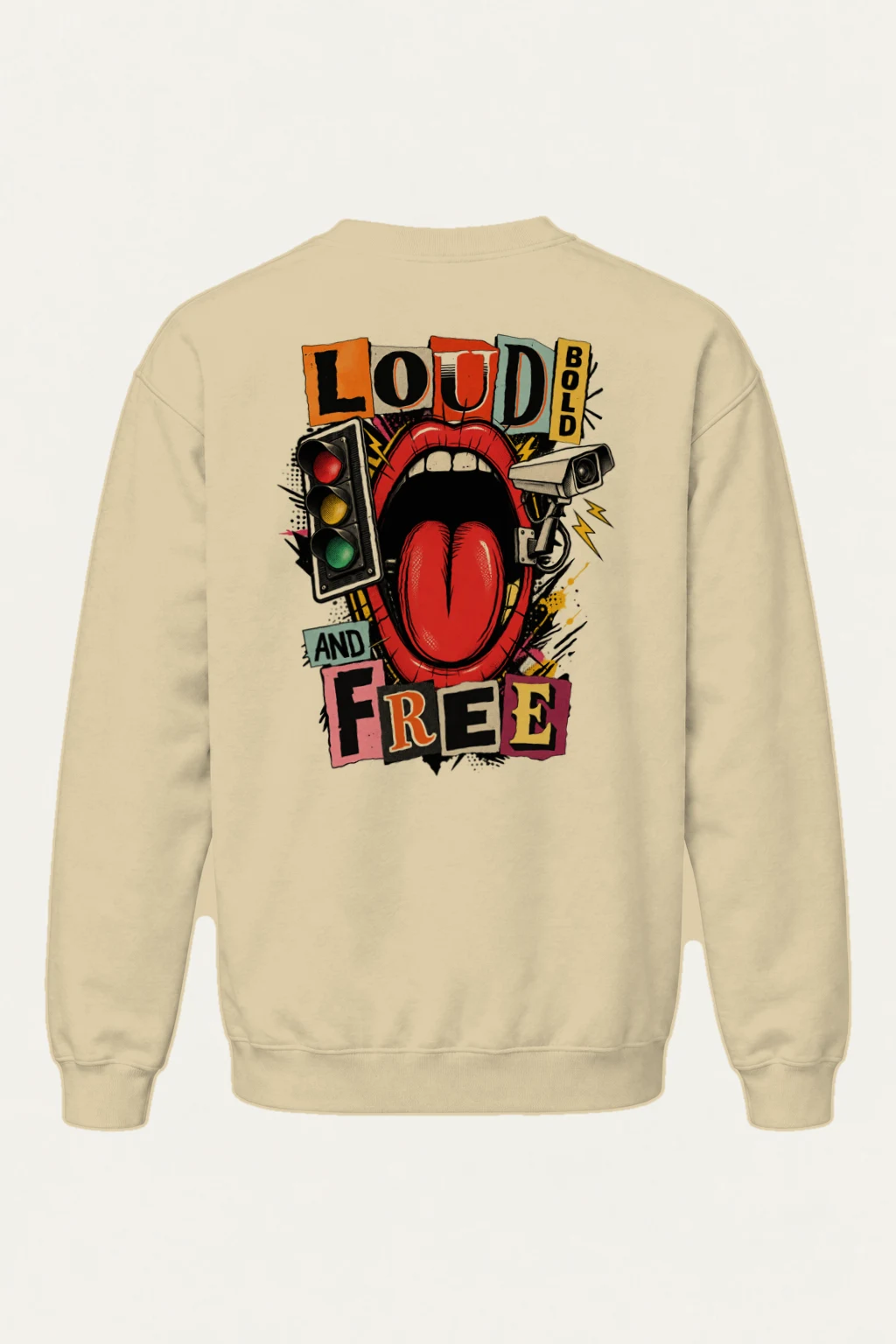 "Loud Bold And Free" Heavy Blend Unisex Crewneck Sweatshirt | Gildan 18000