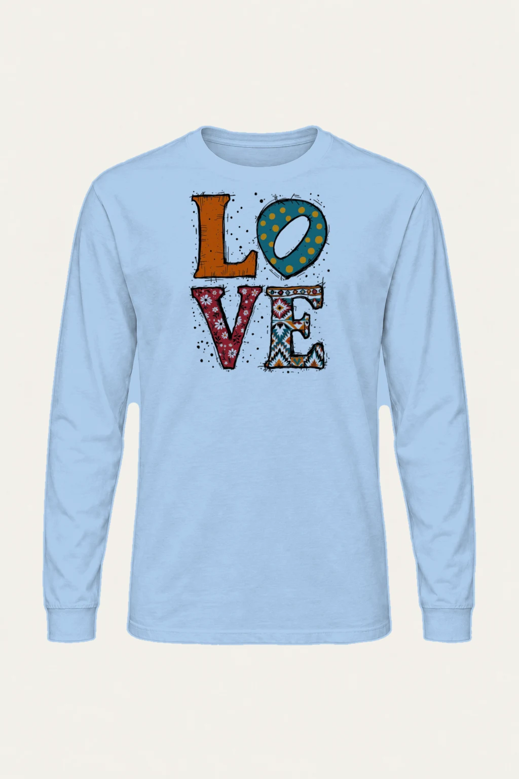"Love Folk Lettering" Unisex Longsleeve T-shirt | Gildan 2400