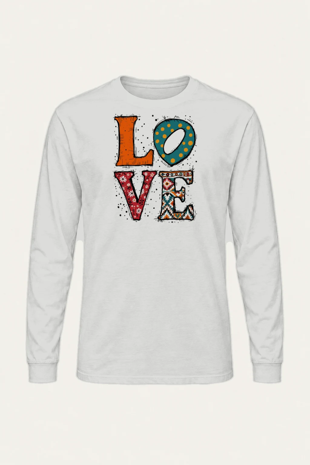 "Love Folk Lettering" Unisex Longsleeve T-shirt | Gildan 2400