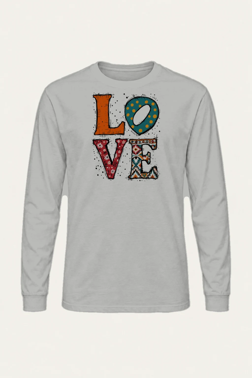 "Love Folk Lettering" Unisex Longsleeve T-shirt | Gildan 2400