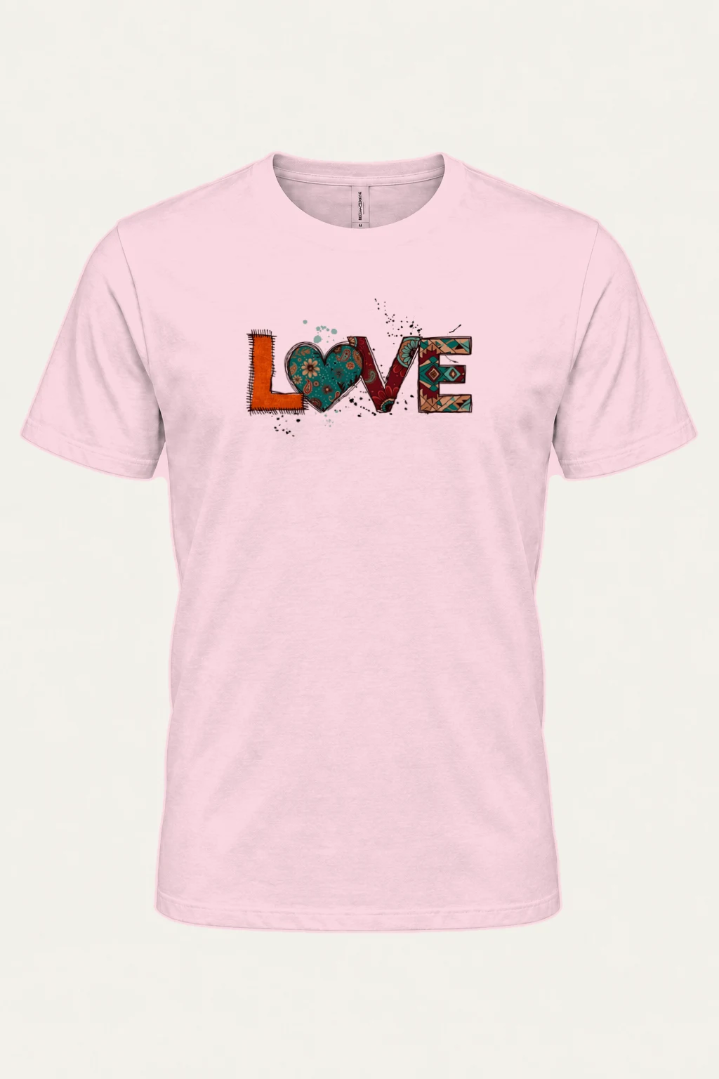 "Love Folk Pattern" Heavyweight Unisex Crewneck T-shirt | Gildan 5000