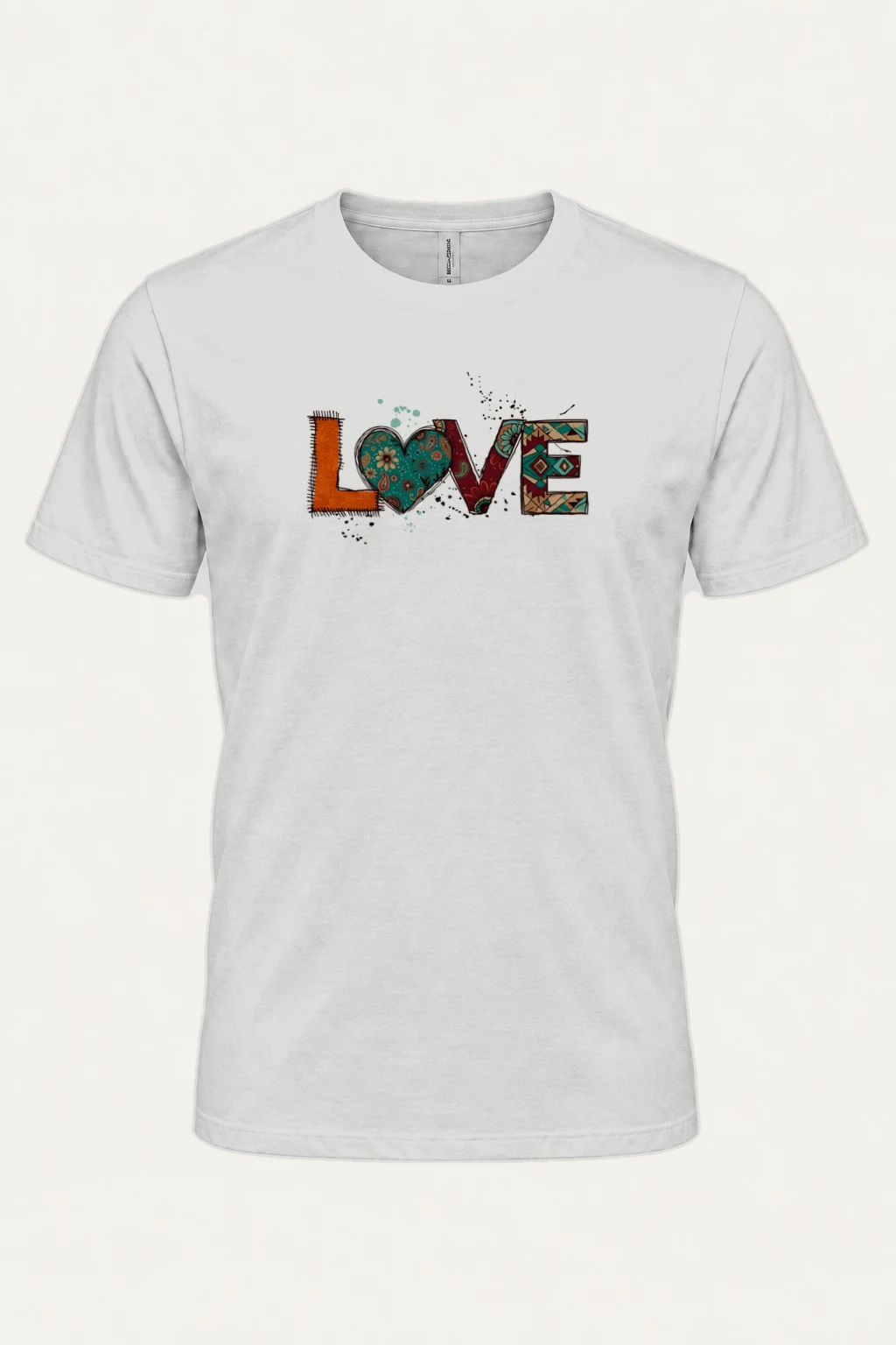 "Love Folk Pattern" Heavyweight Unisex Crewneck T-shirt | Gildan 5000