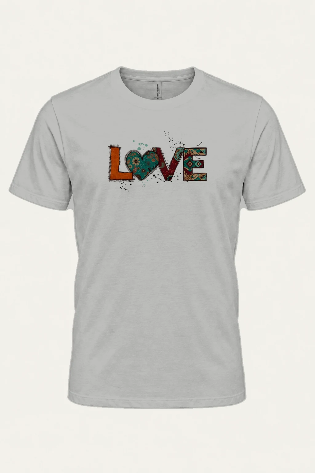 "Love Folk Pattern" Heavyweight Unisex Crewneck T-shirt | Gildan 5000