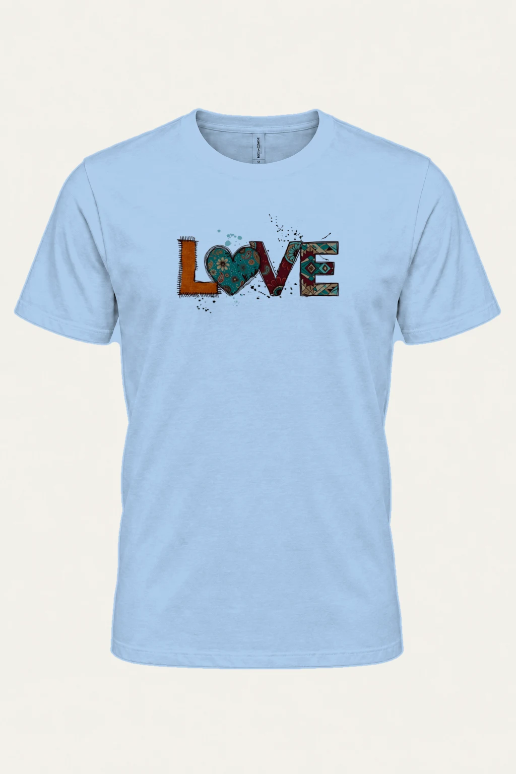 "Love Folk Pattern" Heavyweight Unisex Crewneck T-shirt | Gildan 5000