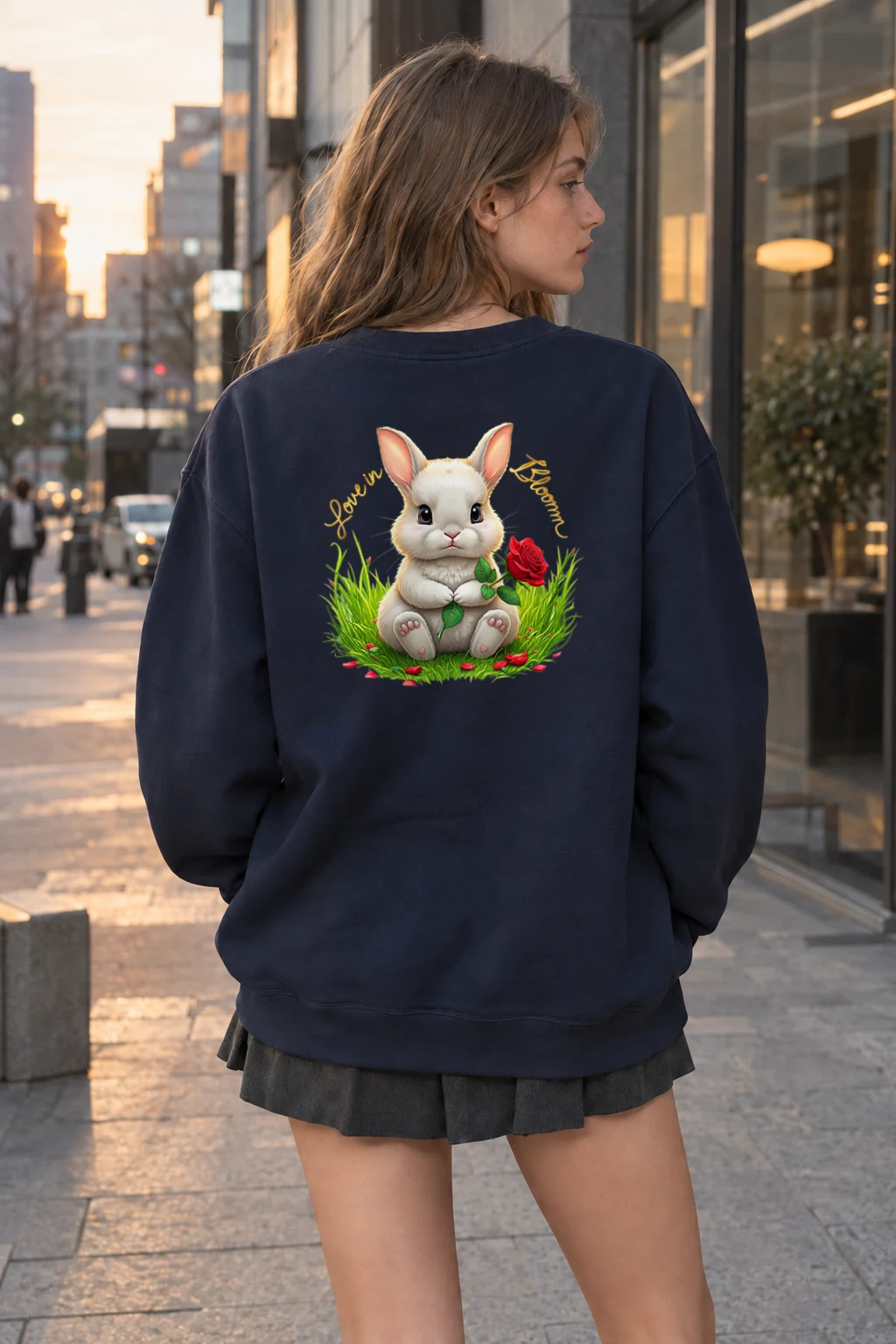"Love In Bloom" Heavy Blend Unisex Crewneck Sweatshirt | Gildan 18000
